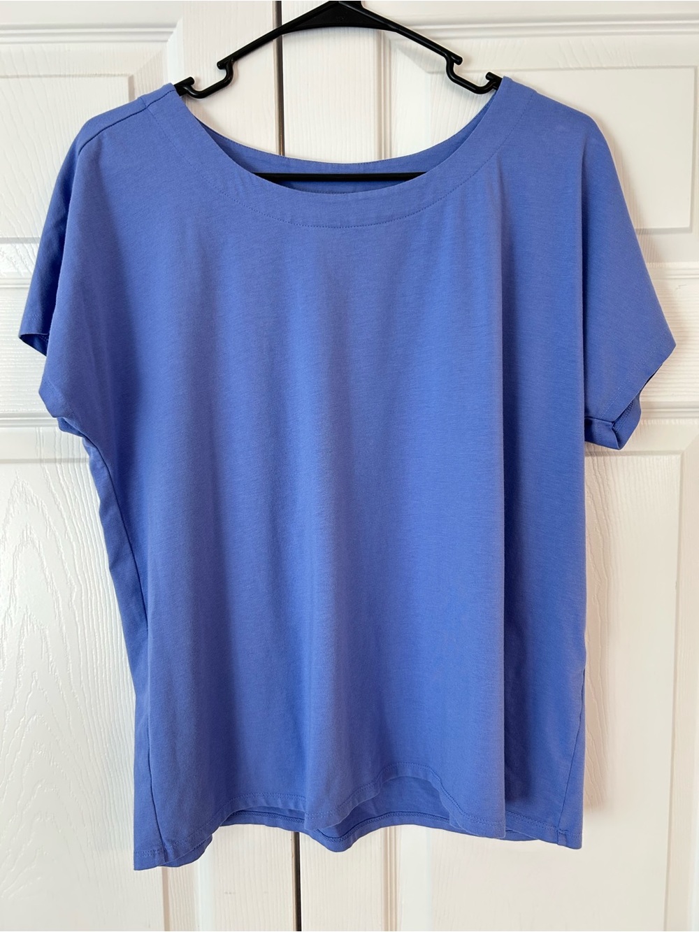 NWOT J.Jill Women’s Blue Luxe Supima Scoop Neck Tee Tunic Blouse Shirt Size M